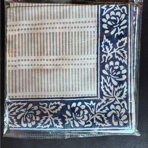 set of four hand stamped 100% cotton napkins